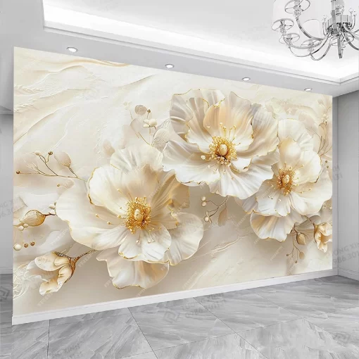 Tranh dán tường khổ lớn hoa 3D nghệ thuật TDT2265