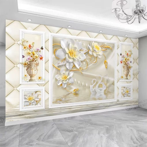 Tranh dán tường 3D phào chỉ tân cổ điển TDT2615
