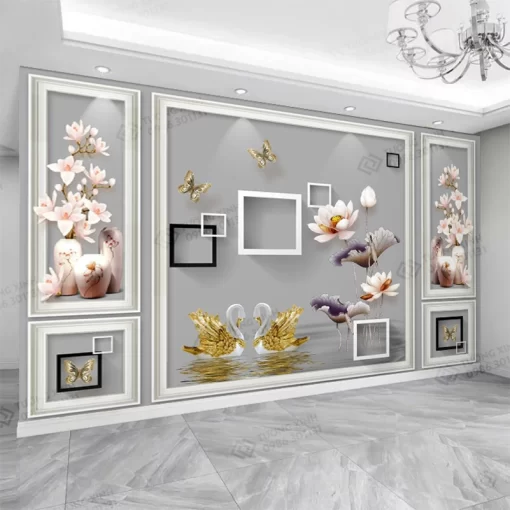 Tranh dán tường 3D phào chỉ tân cổ điển TDT2610