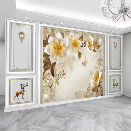 Tranh dán tường 3D phào chỉ tân cổ điển TDT2611
