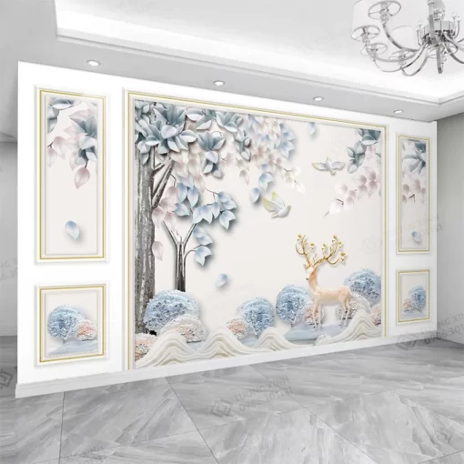 Tranh dán tường 3D phào chỉ tân cổ điển TDT2614