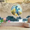 tranh dán tường lam sóng 3D nghệ thuật (1)