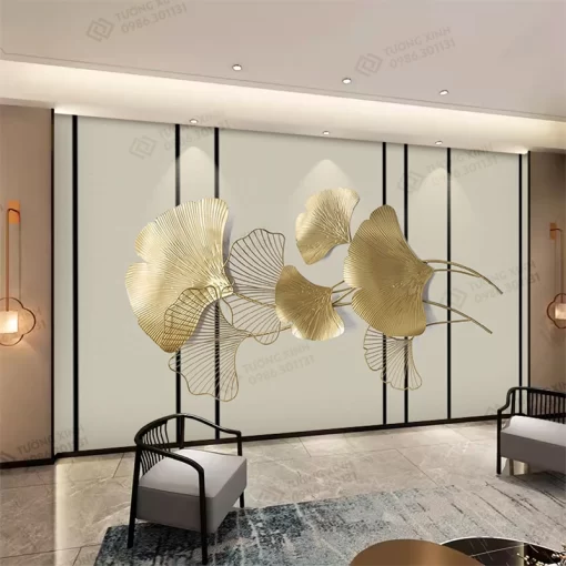 Tranh dán tường 3D chiếc lá nghệ thuật hiện đại TDT2493