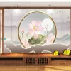 Tranh dán tường lam sóng 3D nghệ thuật hiện đại TDT2479