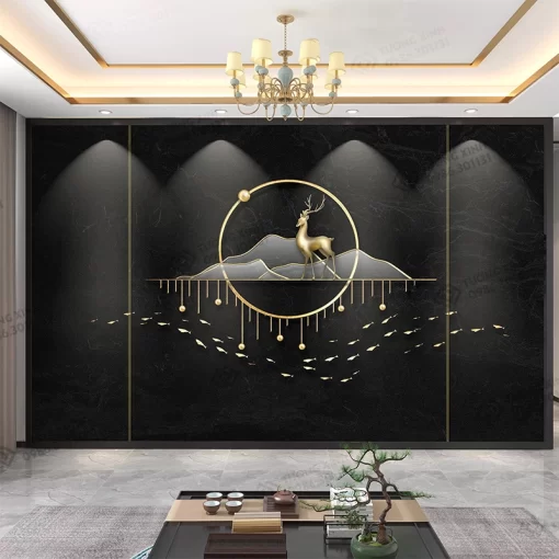 Tranh dán tường 3D nghệ thuật hiện đại TDT2518