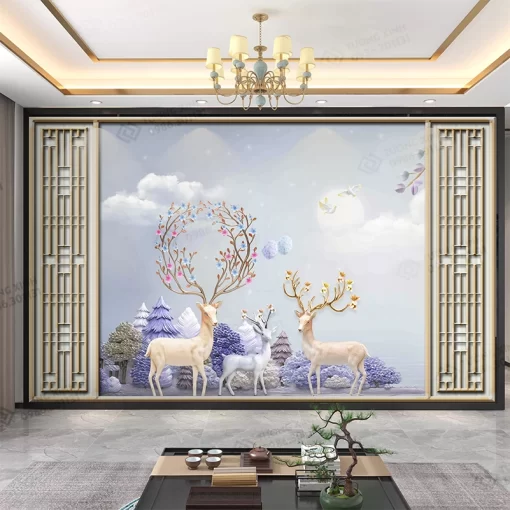 Tranh dán tường 3D nghệ thuật hiện đại TDT2566