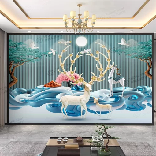 Tranh dán tường 3D nghệ thuật hiện đại TDT2568