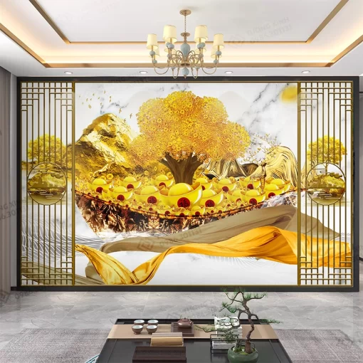 Tranh dán tường 3D nghệ thuật hiện đại TDT2569