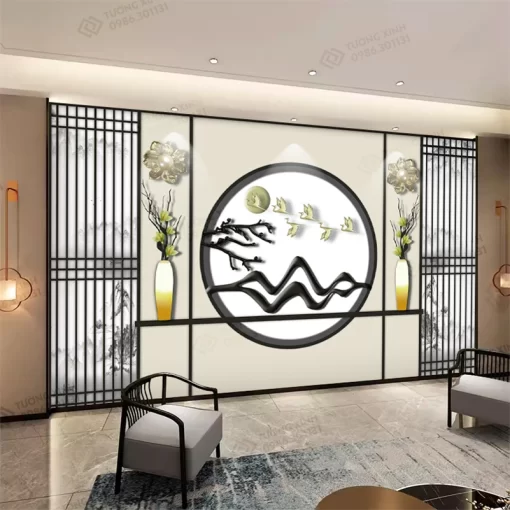 Tranh dán tường 3D nghệ thuật hiện đại TDT2588