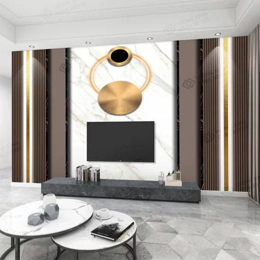 Tranh dán tường lam sóng 3D nghệ thuật hiện đại TDT2486