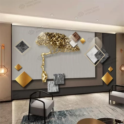 Tranh dán tường 3D nghệ thuật hiện đại TDT2528