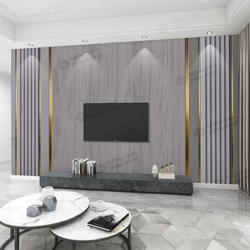 Tranh dán tường lam sóng 3D nghệ thuật hiện đại TDT2488