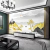 Tranh dán tường lam sóng 3D nghệ thuật hiện đại TDT2556