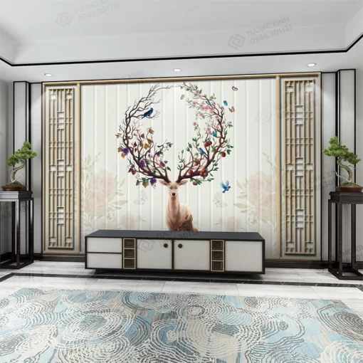 Tranh dán tường 3D nghệ thuật hiện đại TDT2563