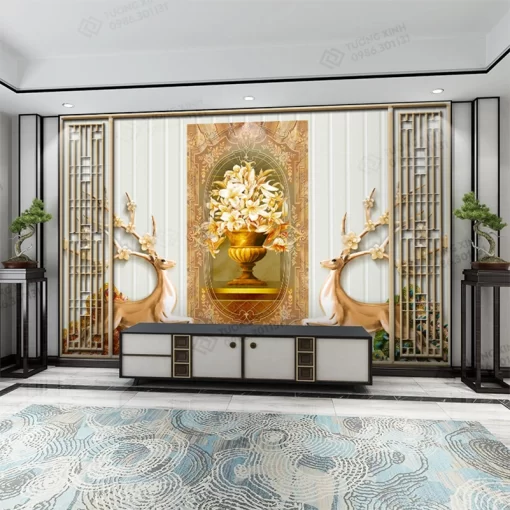 Tranh dán tường 3D nghệ thuật hiện đại TDT2564