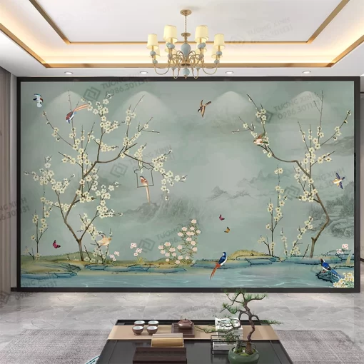 Tranh dán tường phong cách indochine TDT2364