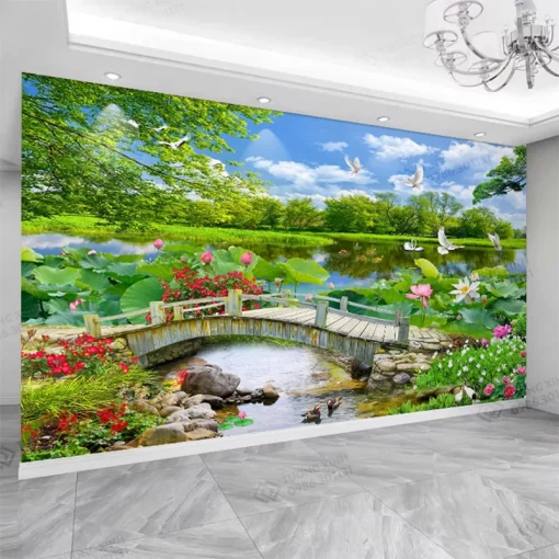 Tranh dán tường 3D phong cảnh thiên nhiên TDT2626