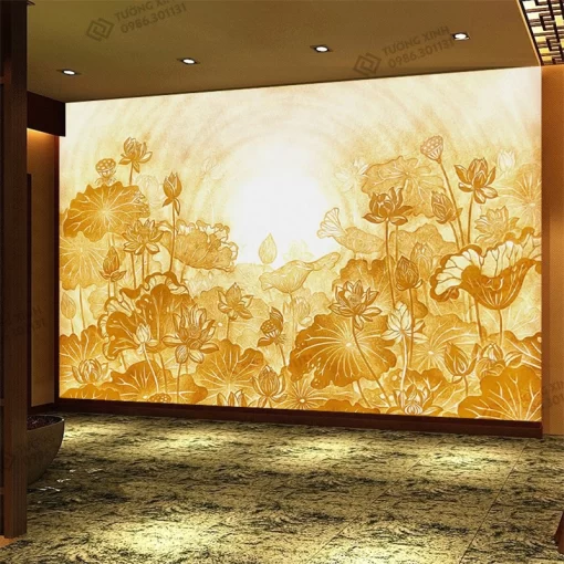 Tranh dán tường 3D trúc chỉ trang trí phòng thờ TDT2637