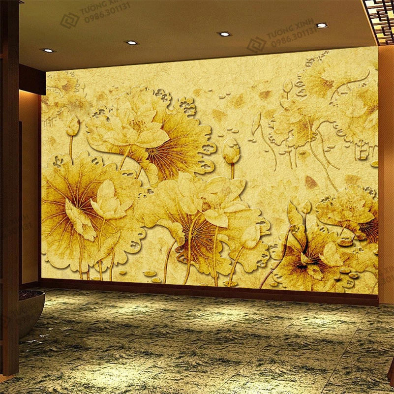 Tranh dán tường 3D trúc chỉ trang trí phòng thờ TDT2642 1 Tranh dán tường 3D trúc chỉ trang trí phòng thờ TDT2642