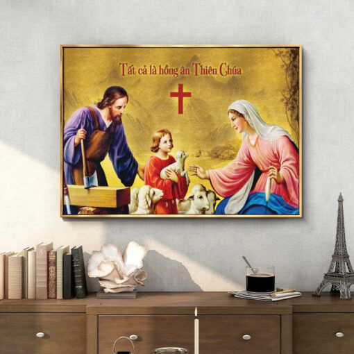 Tranh tráng gương công giáo gia đình chúa TG4867