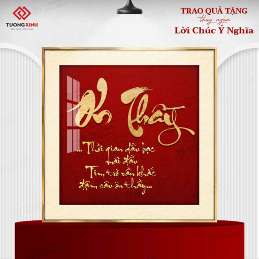 Tranh tráng gương thư pháp ''Ơn Thầy'' quà tặng thầy cô ý nghĩa TG5111S