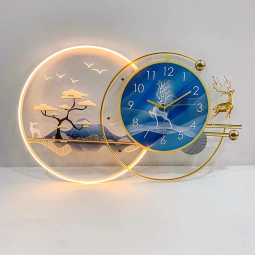 Tranh treo tường phong thủy với những người mệnh Kim 14 Đồng hồ để bàn decor đèn LED trang trí nội thất LD668S