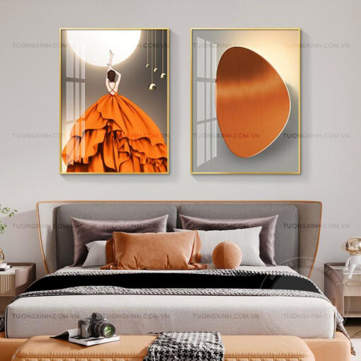 Tranh tráng gương cô gái nghệ thuật trang trí phòng ngủ TG5120S