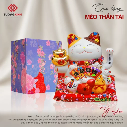 Quà tặng công ty phong thủy, ý nghĩa Mèo thần tài MQT07
