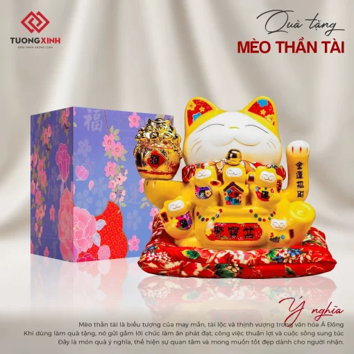 Quà tặng ý nghĩa phong thủy Mèo thần tài MQT16