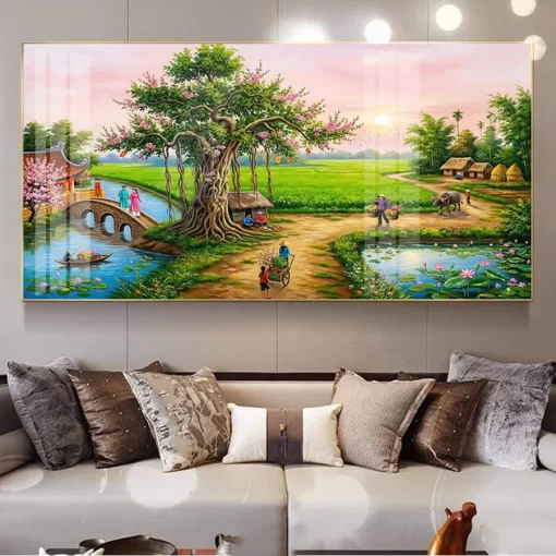 Tranh treo tường phong cảnh làng quê Việt Nam TG5246