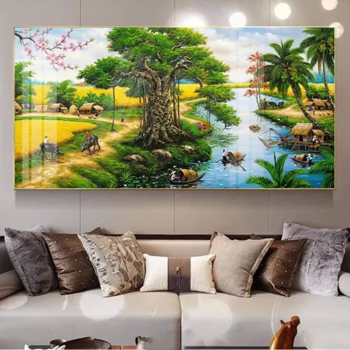 Tranh treo tường phong cảnh làng quê Việt Nam TG5248