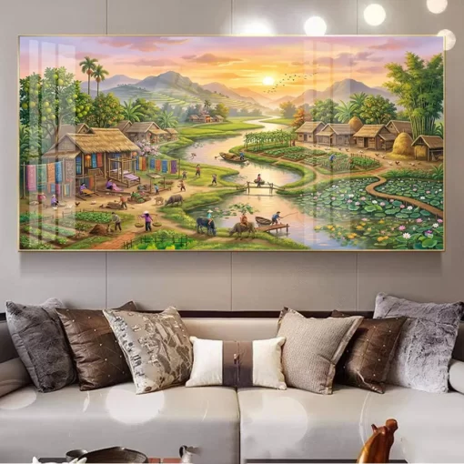 Tranh treo tường phong cảnh làng quê Việt Nam TG5249