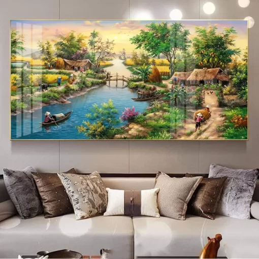 Tranh treo tường phong cảnh làng quê Việt Nam TG5252