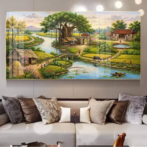 Tranh treo tường phong cảnh làng quê Việt Nam TG5253