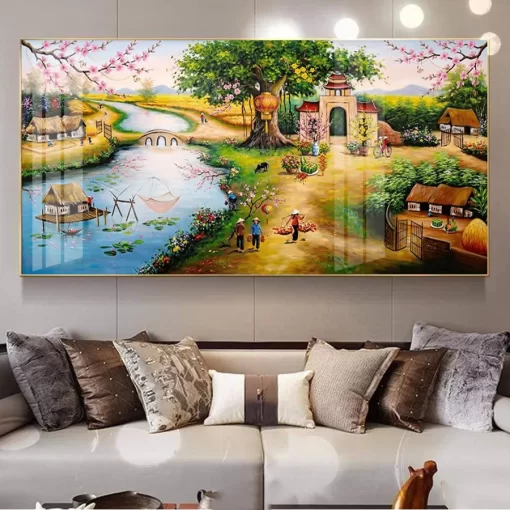 Tranh treo tường phong cảnh làng quê Việt Nam TG5254