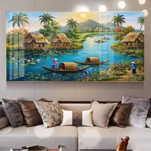 Tranh treo tường phong cảnh làng quê Việt Nam TG5255