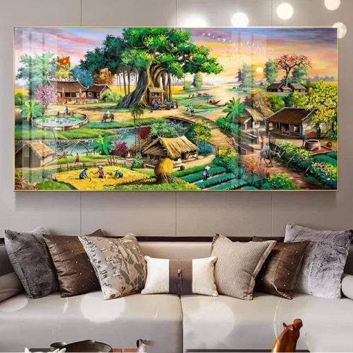 Tranh treo tường phong cảnh làng quê Việt Nam TG5256