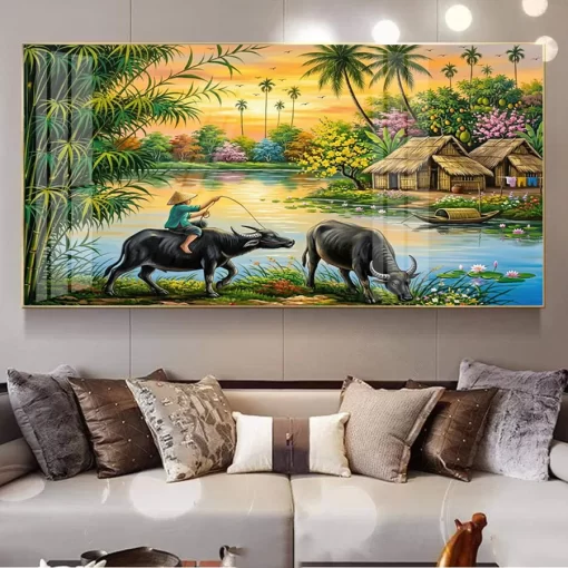 Tranh treo tường phong cảnh làng quê Việt Nam TG5258