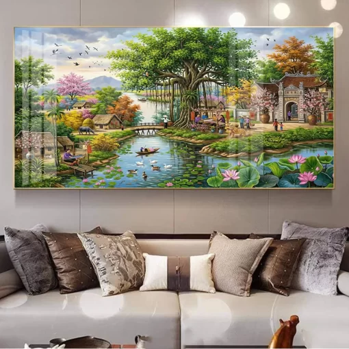 Tranh treo tường phong cảnh làng quê Việt Nam TG5266