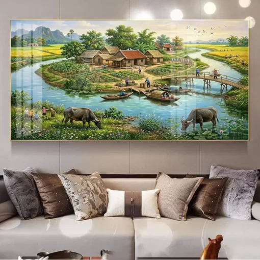 Tranh treo tường phong cảnh làng quê Việt Nam TG5268