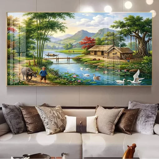 Tranh treo tường phong cảnh làng quê Việt Nam TG5162