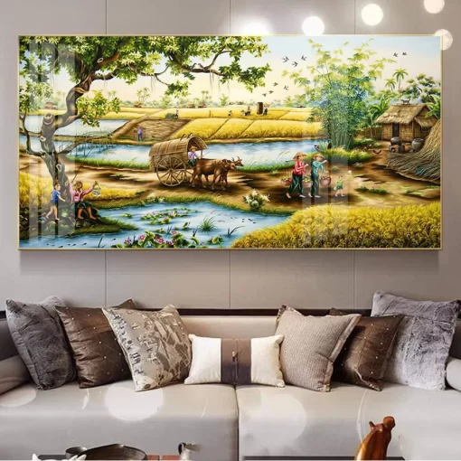 Tranh treo tường phong cảnh làng quê Việt Nam TG5270