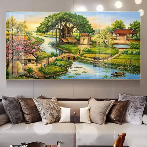 Tranh treo tường phong cảnh làng quê Việt Nam TG5274