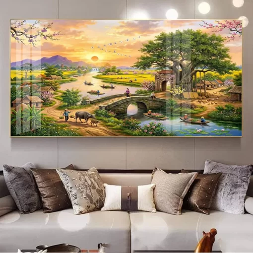 Tranh treo tường phong cảnh làng quê Việt Nam TG5279