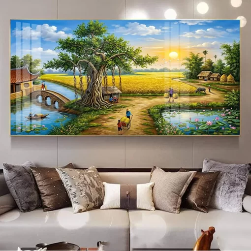Tranh treo tường phong cảnh làng quê Việt Nam TG5287