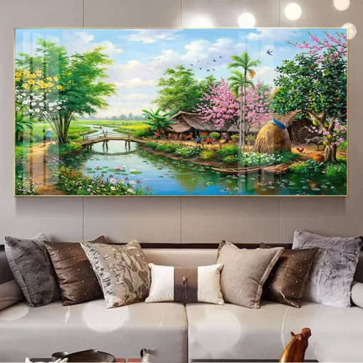 Tranh treo tường phong cảnh làng quê Việt Nam TG5289