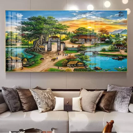 Tranh treo tường phong cảnh làng quê Việt Nam TG5296