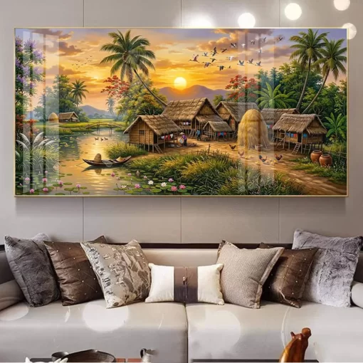 Tranh treo tường phong cảnh làng quê Việt Nam TG5297