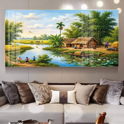 Tranh treo tường phong cảnh làng quê Việt Nam TG5302