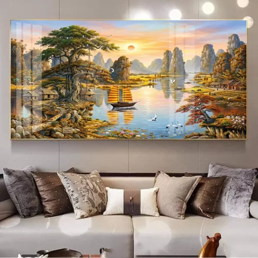 Tranh treo tường phong cảnh làng quê Việt Nam TG5165